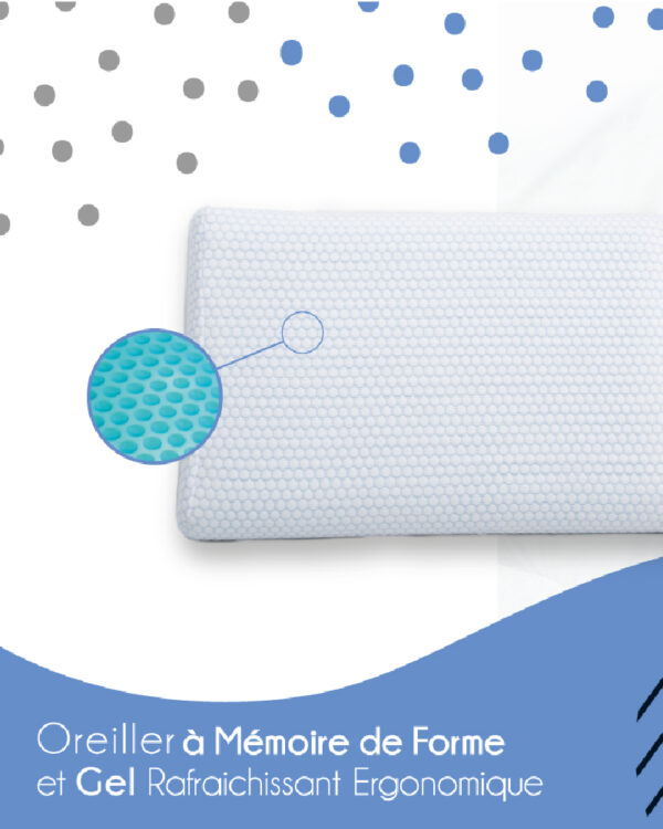 oreiller a mémoire de forme et gel rafraichissant orthomed – Image 2